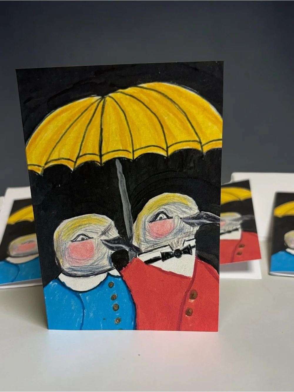 Vintage Pigeon Love Greeting Cards Set of 5 | Whimsical Art by Briefcase Artist